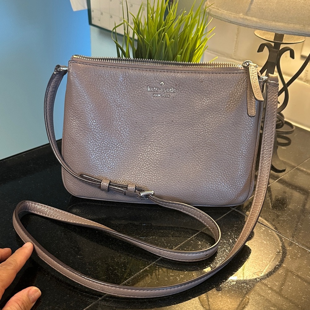 Kate Spade Metallic Gray Crossbody Bag